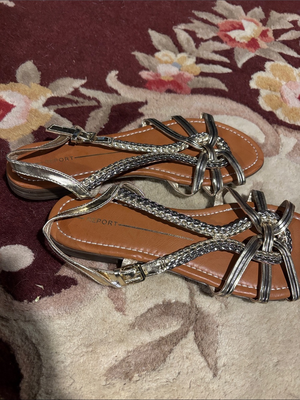 Report Women's Braided Metallic Knot Sandals - Silver and Tan - Picture 2 of 2